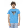 Cavalli Class hellblaues Baumwoll-T-Shirt