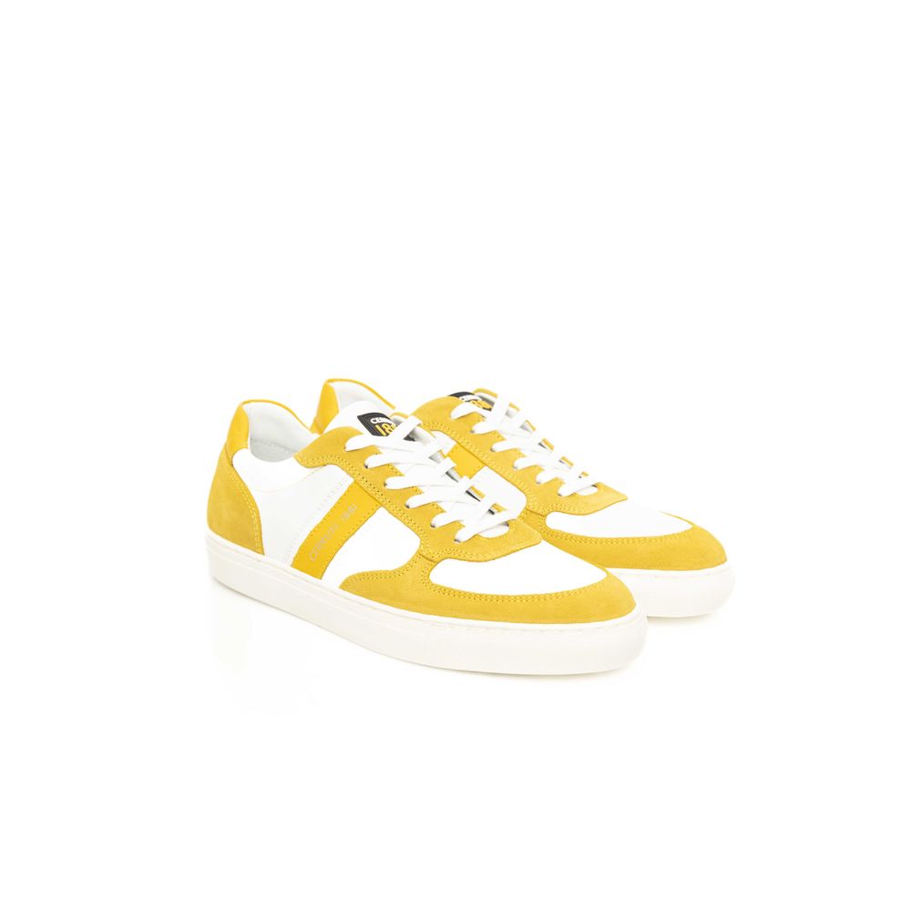 Cerruti 1881 Yellow Cowhide Men Sneaker