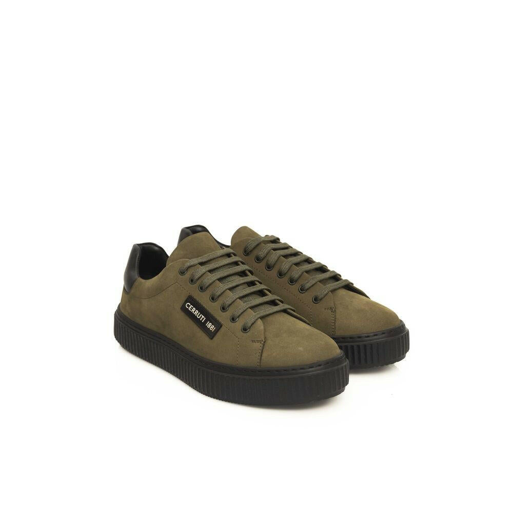 Baskets Cerruti 1881 en cuir de vachette vert pour homme