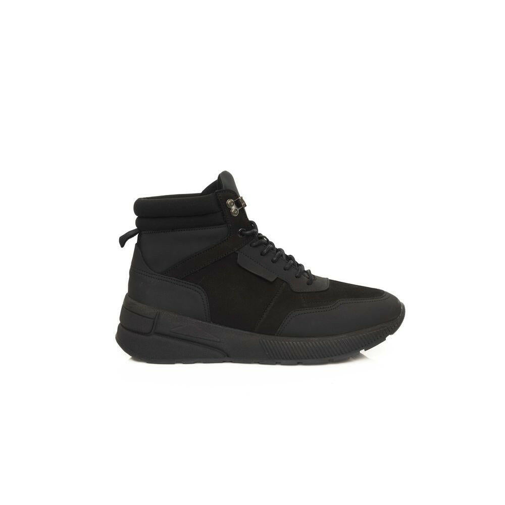Cerruti 1881 Black Cowhide Men's High Sneaker