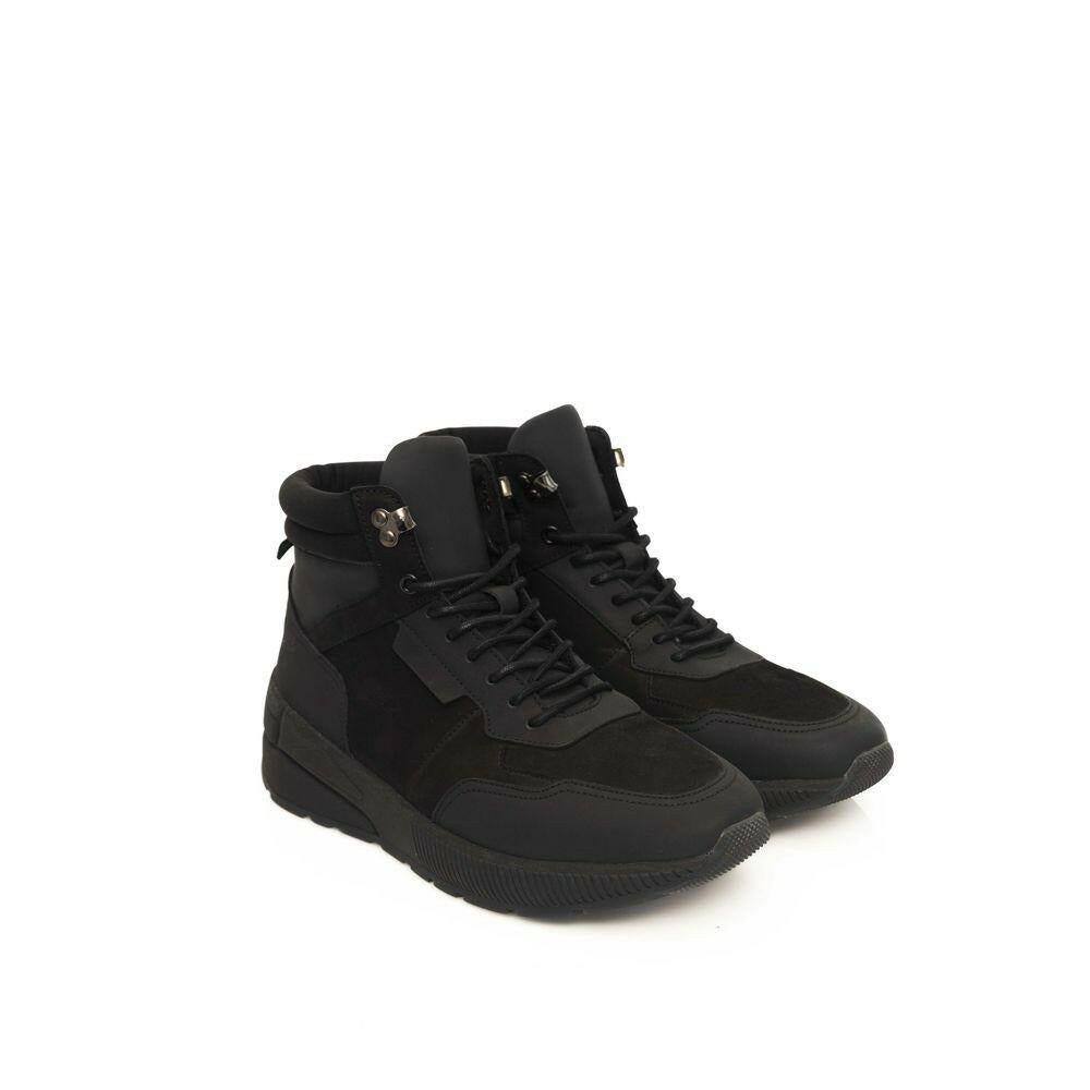 Cerruti 1881 Black Cowhide Men's High Sneaker