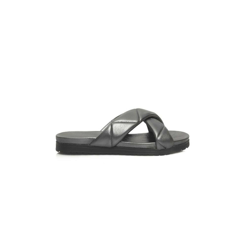 Cerruti 1881 Gray Lambskin Women Sandal