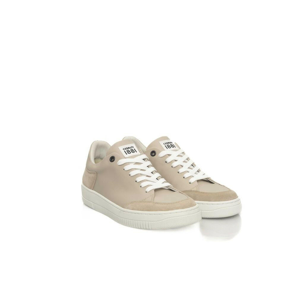 Cerruti 1881 Beige Cowhide Women Platform Sneaker
