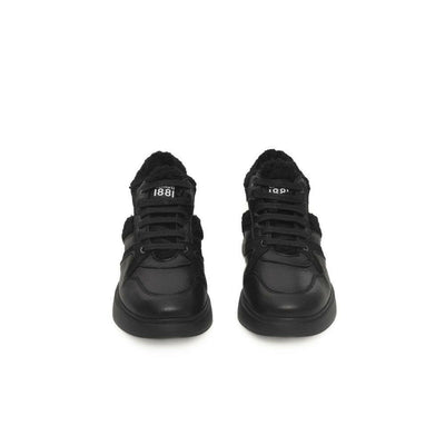 Cerruti 1881 Black Cowhide Women Platform Sneaker