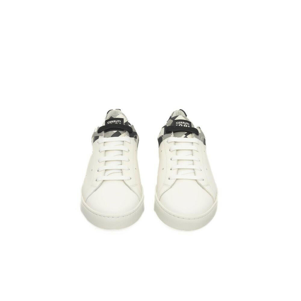 Cerruti 1881 White Calfskin Men Sneaker