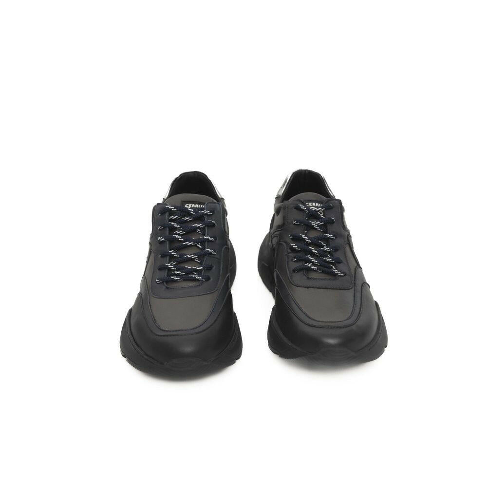 Cerruti 1881 Blue Cowhide Men Sneaker