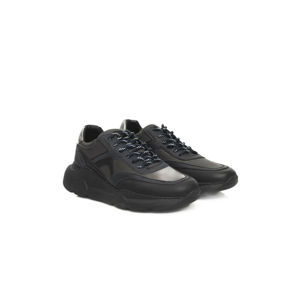 Cerruti 1881 Blue Cowhide Men Sneaker
