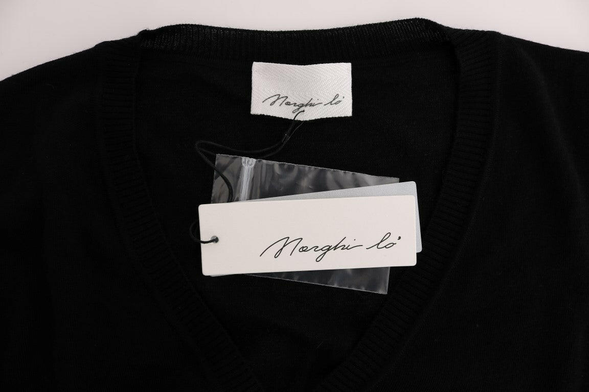 MARGHI LO' Black Wool Blouse Sweater