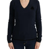 Costume National Blue V-neck Viscose Sweater