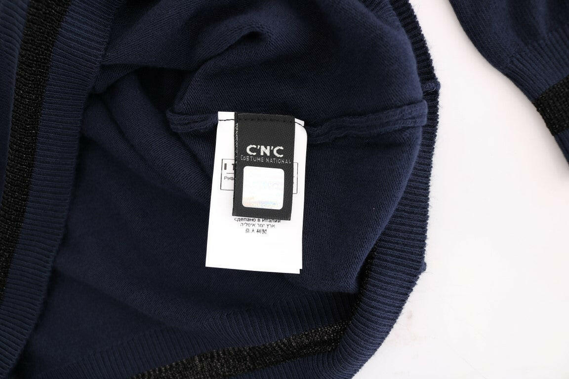 Costume National Blue V-neck Viscose Sweater