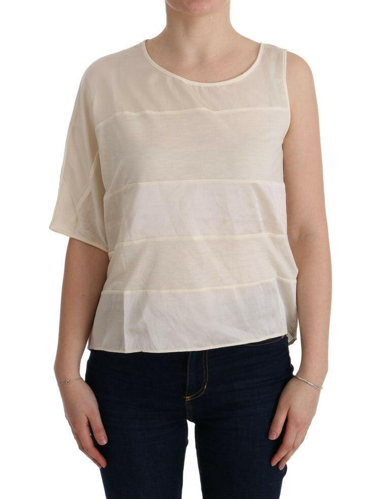 Costume National Beige Asymmetrische Topbluse