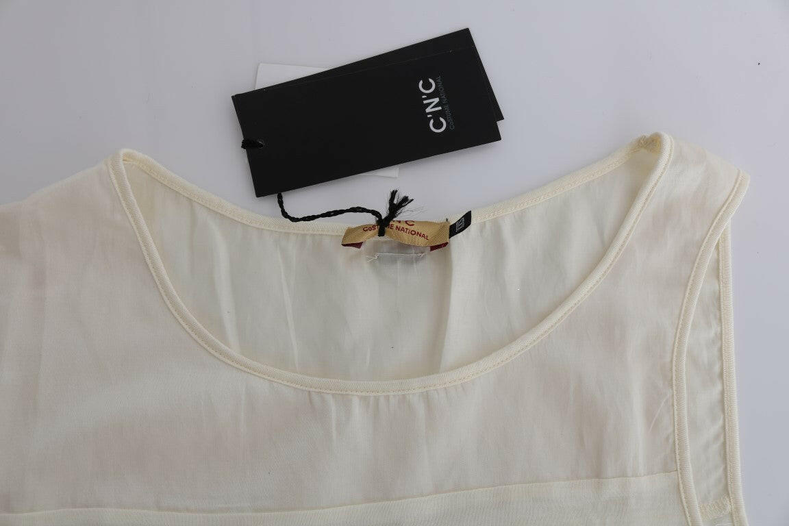 Costume National Beige Asymmetrische Topbluse