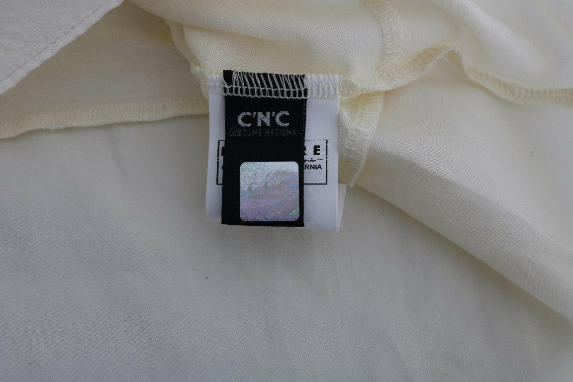 Costume National Beige Asymmetrische Topbluse