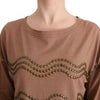 John Galliano Brown Cotton Studded Sweater