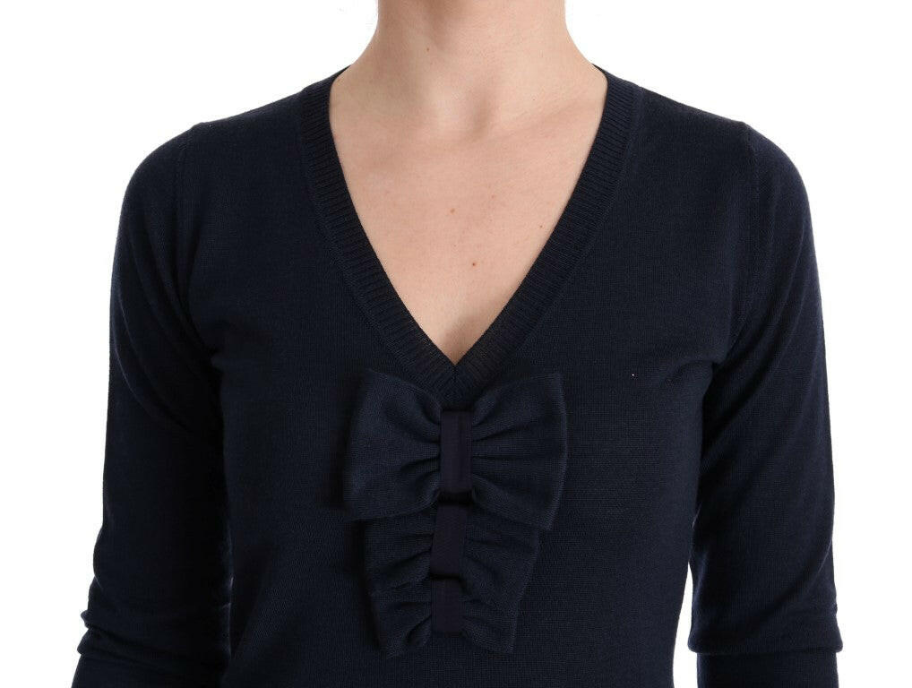 Robe élégante en laine bleue MARGHI LO'