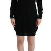 MARGHI LO' Black Wool Long Sleeve Shift Dress