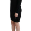 MARGHI LO' Black Wool Long Sleeve Shift Dress