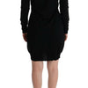 MARGHI LO' Black Wool Long Sleeve Shift Dress