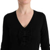 MARGHI LO' Black Wool Long Sleeve Shift Dress
