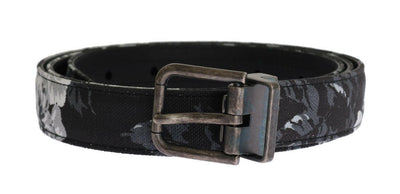 Dolce & Gabbana Black Cayman Linen Leather Belt