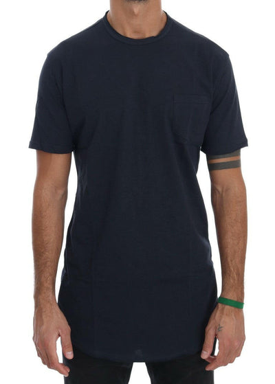 Daniele Alessandrini Blue Cotton Crewneck T-Shirt