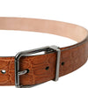 Dolce & Gabbana Brown Exotic Leather Silver Metal Buckle Belt