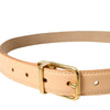 Dolce & Gabbana Beige Calfskin Leather Gold Metal Buckle Belt