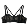 Dolce & Gabbana Black Floral Lace Nylon Balconcino Bra Underwear