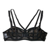 Dolce & Gabbana Black Floral Lace Nylon Balconcino Bra Underwear
