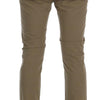 Daniele Alessandrini Beige Baumwoll-Stretch-Chinos mit schmaler Passform