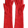 Dolce & Gabbana Red Lurex Fantasia Mid Arm Length Gloves