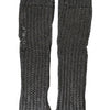 Gants sans doigts en tricot de viscose gris Dolce &amp; Gabbana