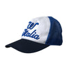 Casquette de baseball en maille Italia bleue, blanche et noire Dolce &amp; Gabbana