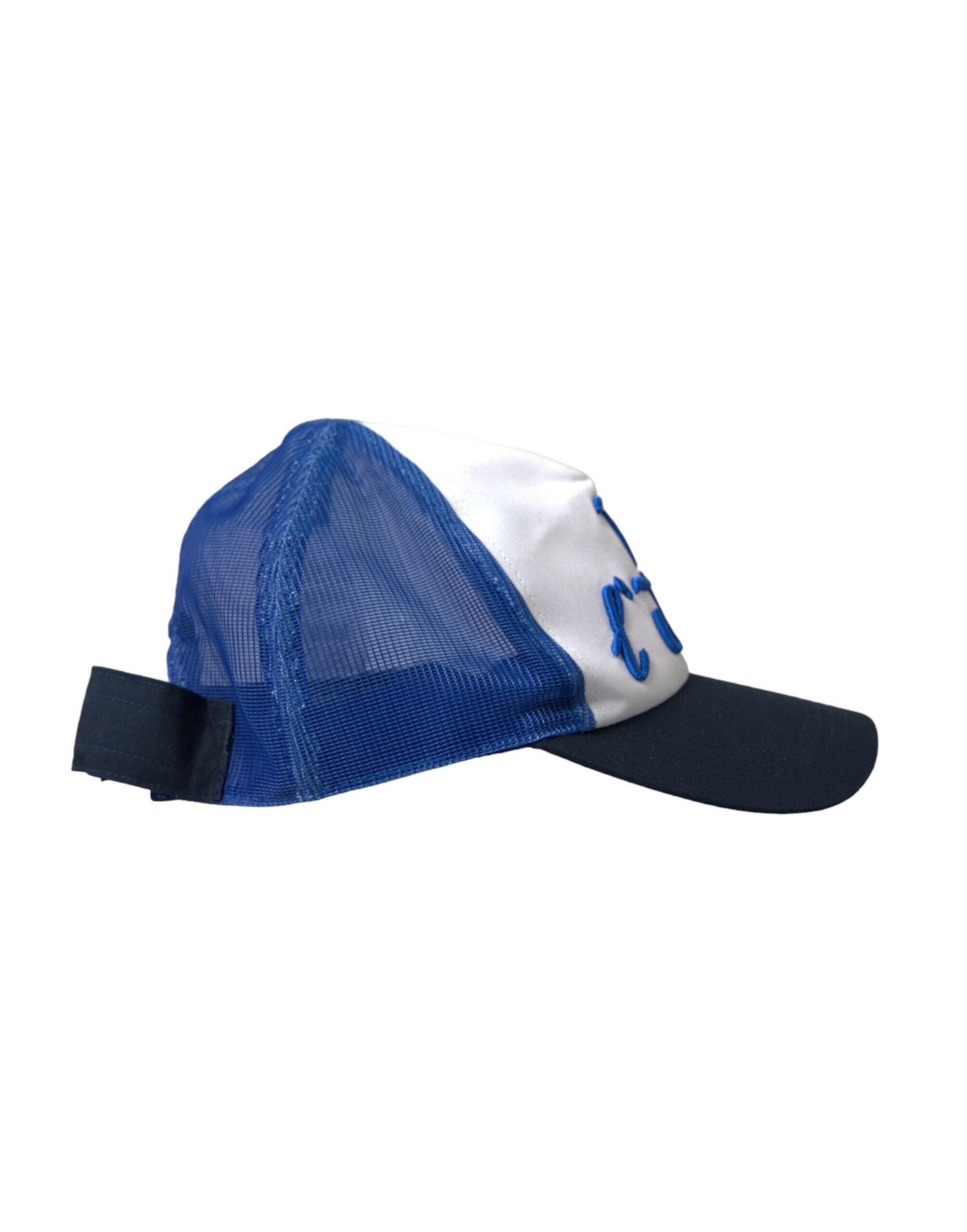 Casquette de baseball en maille Italia bleue, blanche et noire Dolce &amp; Gabbana