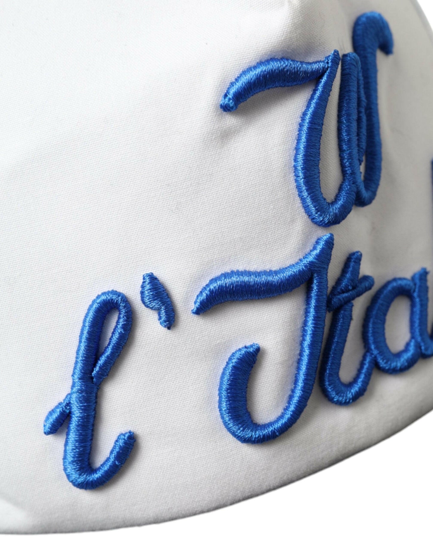 Casquette de baseball en maille Italia bleue, blanche et noire Dolce &amp; Gabbana