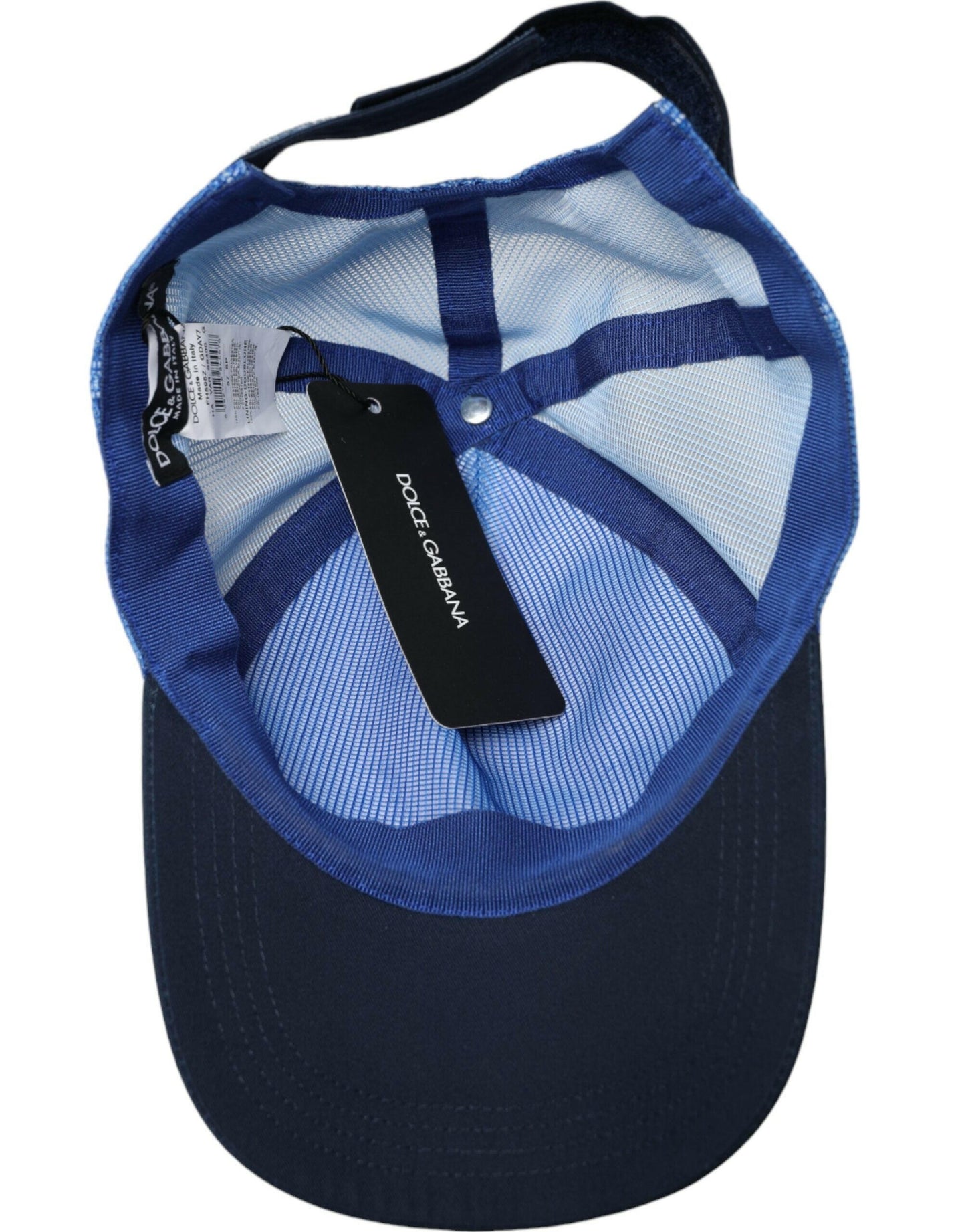 Casquette de baseball en maille Italia bleue, blanche et noire Dolce &amp; Gabbana