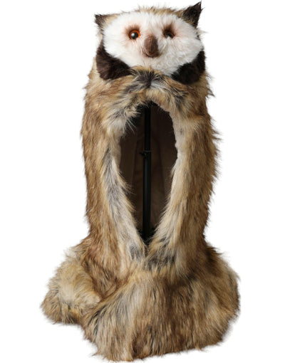 Casquette en fausse fourrure marron Dolce &amp; Gabbana avec motif hibou