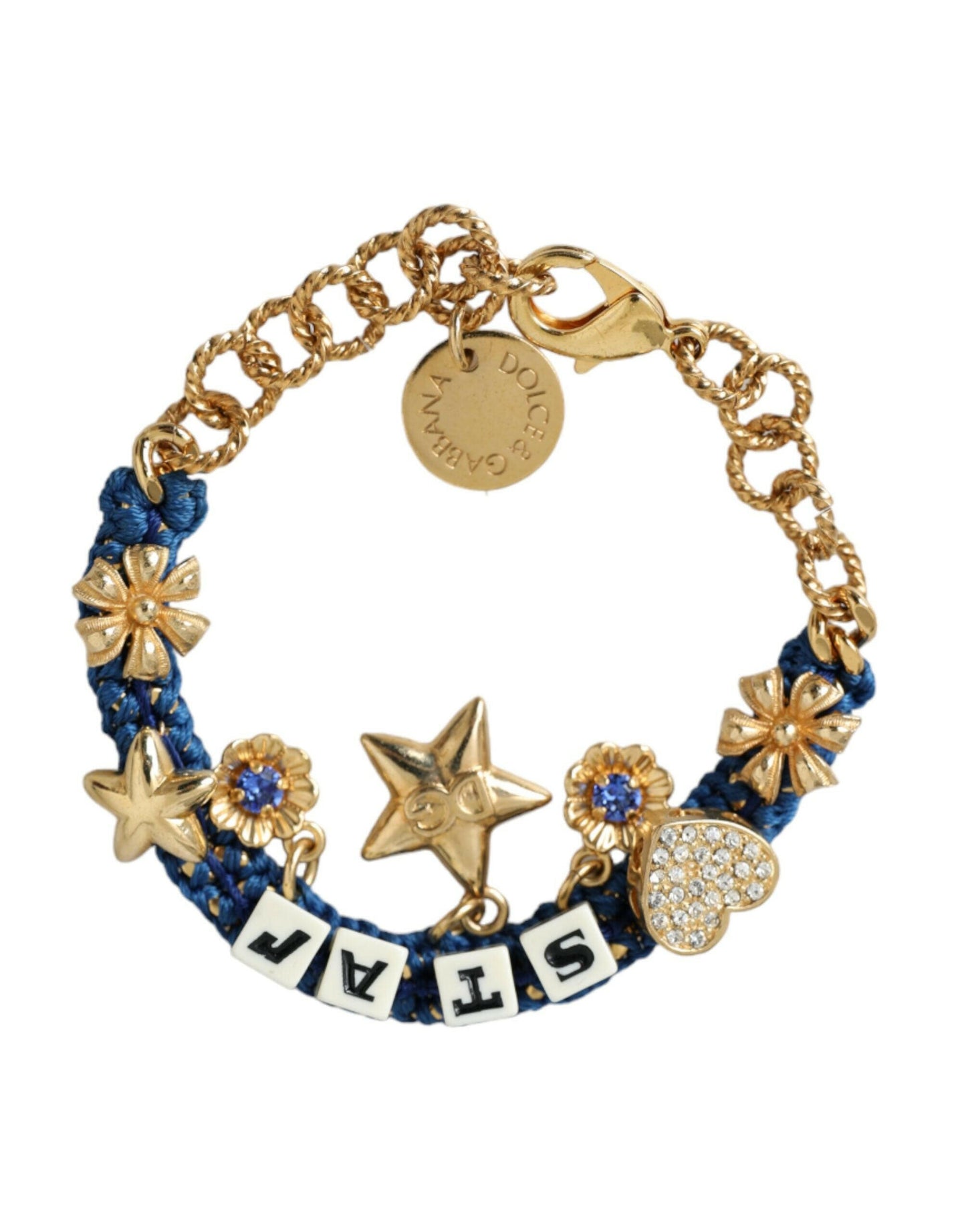 Bracelet tendance Dolce &amp; Gabbana en laiton doré avec chaîne étoile