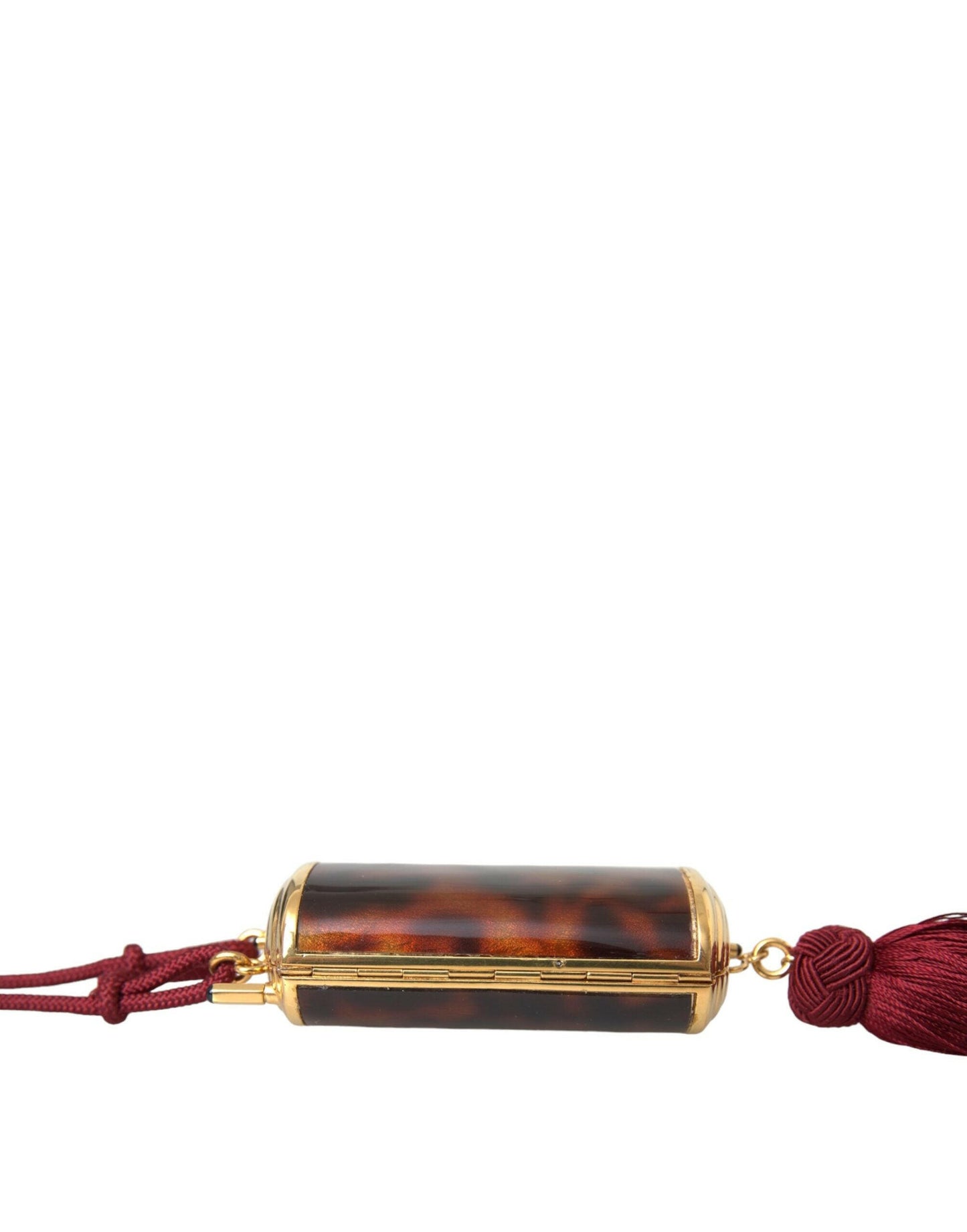 Dolce &amp; Gabbana – Make-up-Tasche mit Mini-Spiegel und Quaste in Braun mit Leopardenmuster