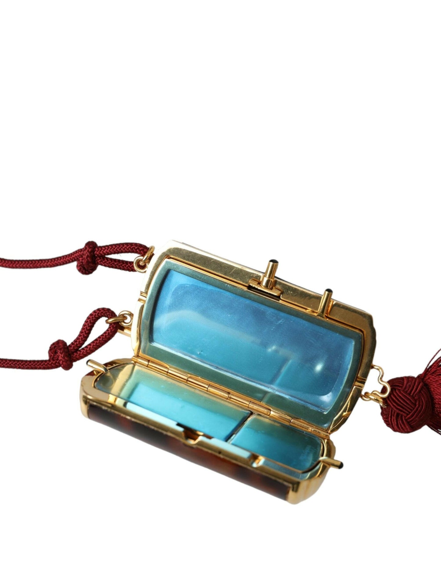 Dolce &amp; Gabbana – Make-up-Tasche mit Mini-Spiegel und Quaste in Braun mit Leopardenmuster