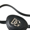 Dolce & Gabbana Black Calfskin Leather Metal DG Logo Eye Patch