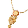 Collier Dolce &amp; Gabbana en laiton doré avec pendentif en cristal rose Sacré-Cœur