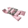 Dolce &amp; Gabbana Rosa Satin Kristall Schmuck Brosche Haarnadel