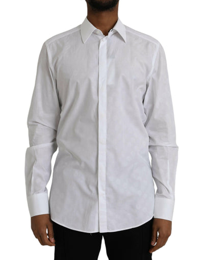 Robe en coton à pois blancs Dolce &amp; Gabbana Chemise dorée