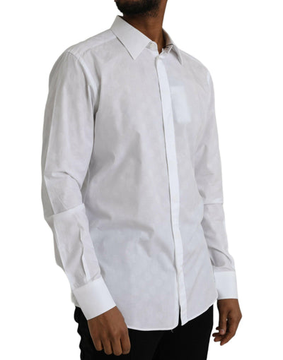 Robe en coton à pois blancs Dolce &amp; Gabbana Chemise dorée