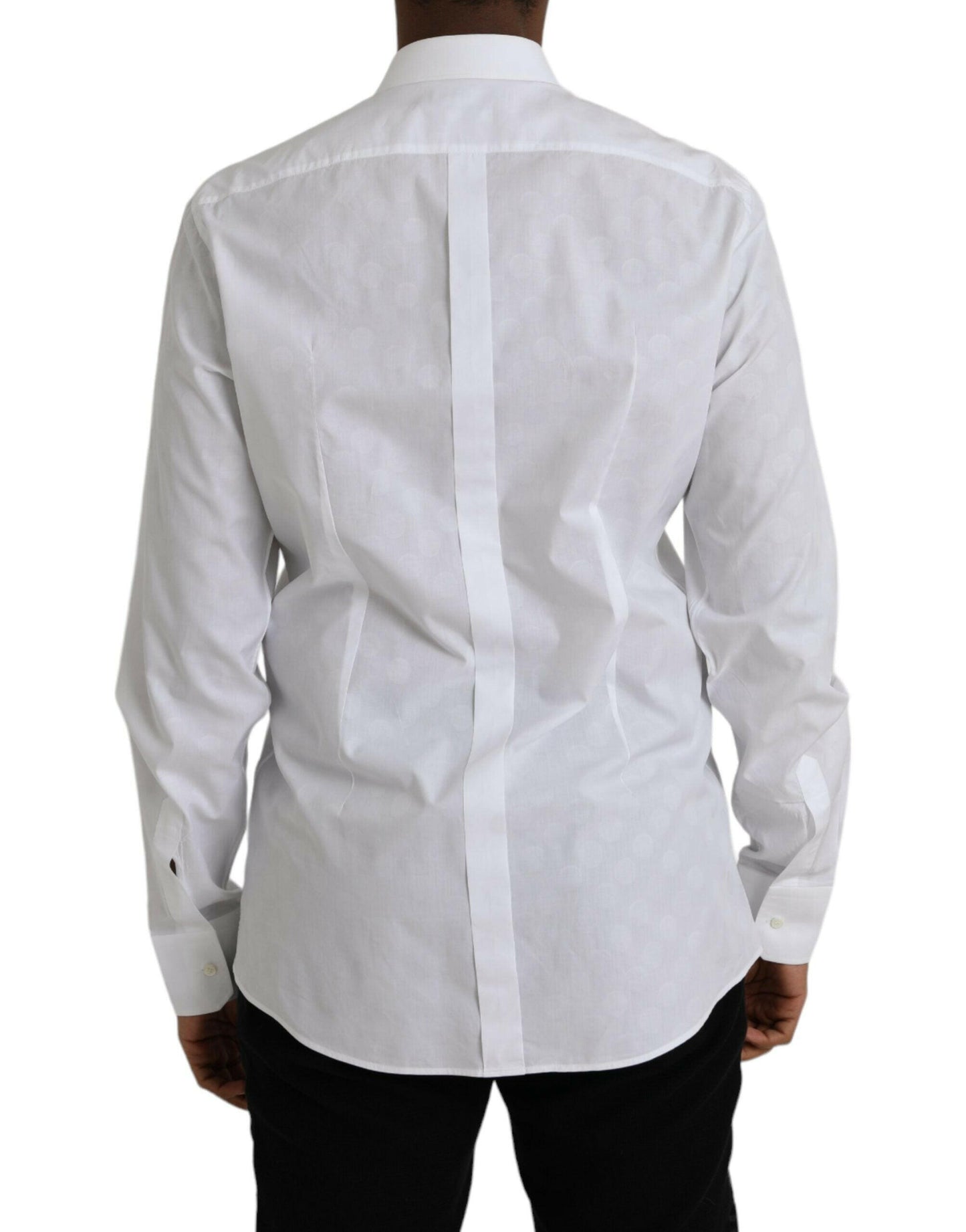 Robe en coton à pois blancs Dolce &amp; Gabbana Chemise dorée