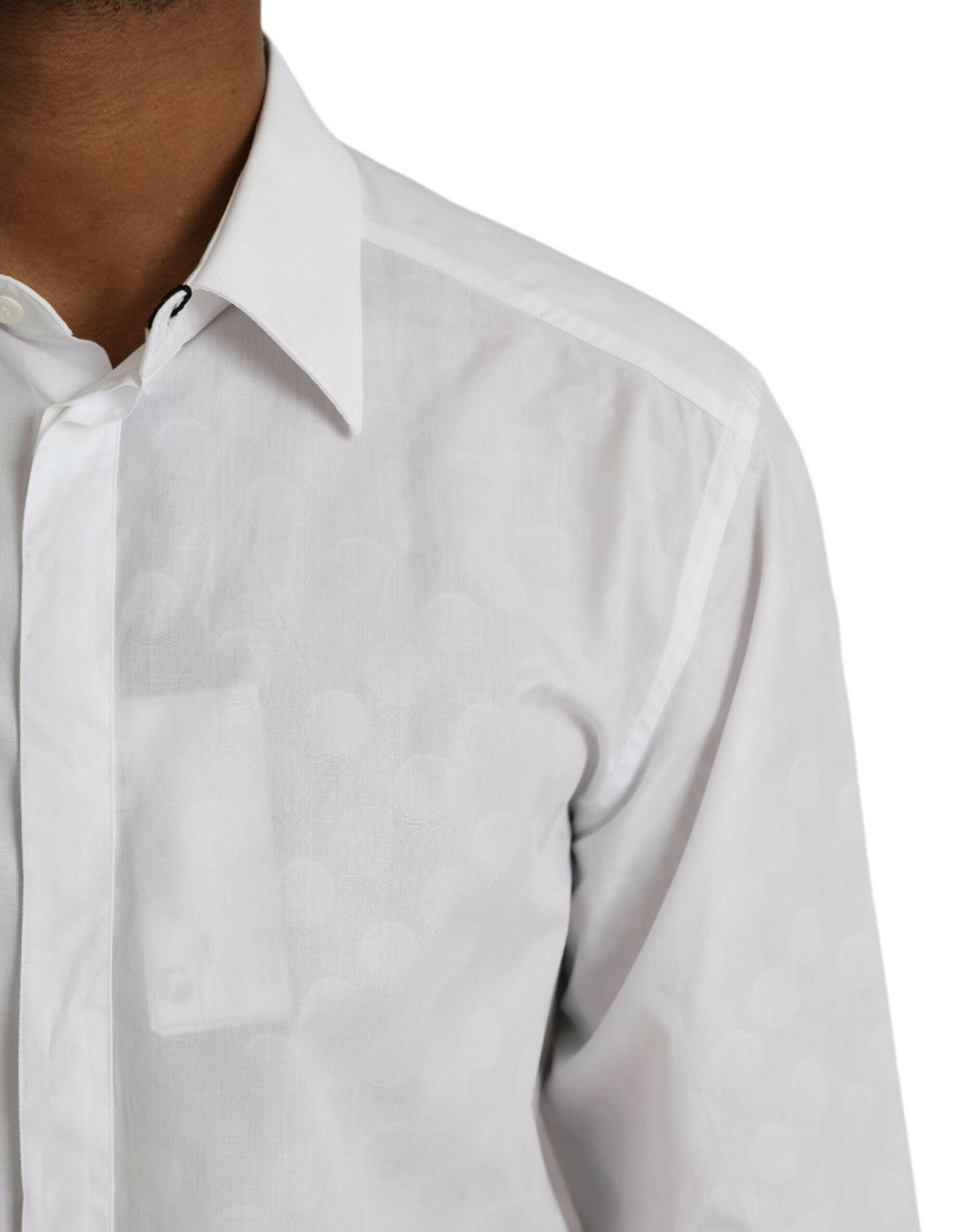 Robe en coton à pois blancs Dolce &amp; Gabbana Chemise dorée