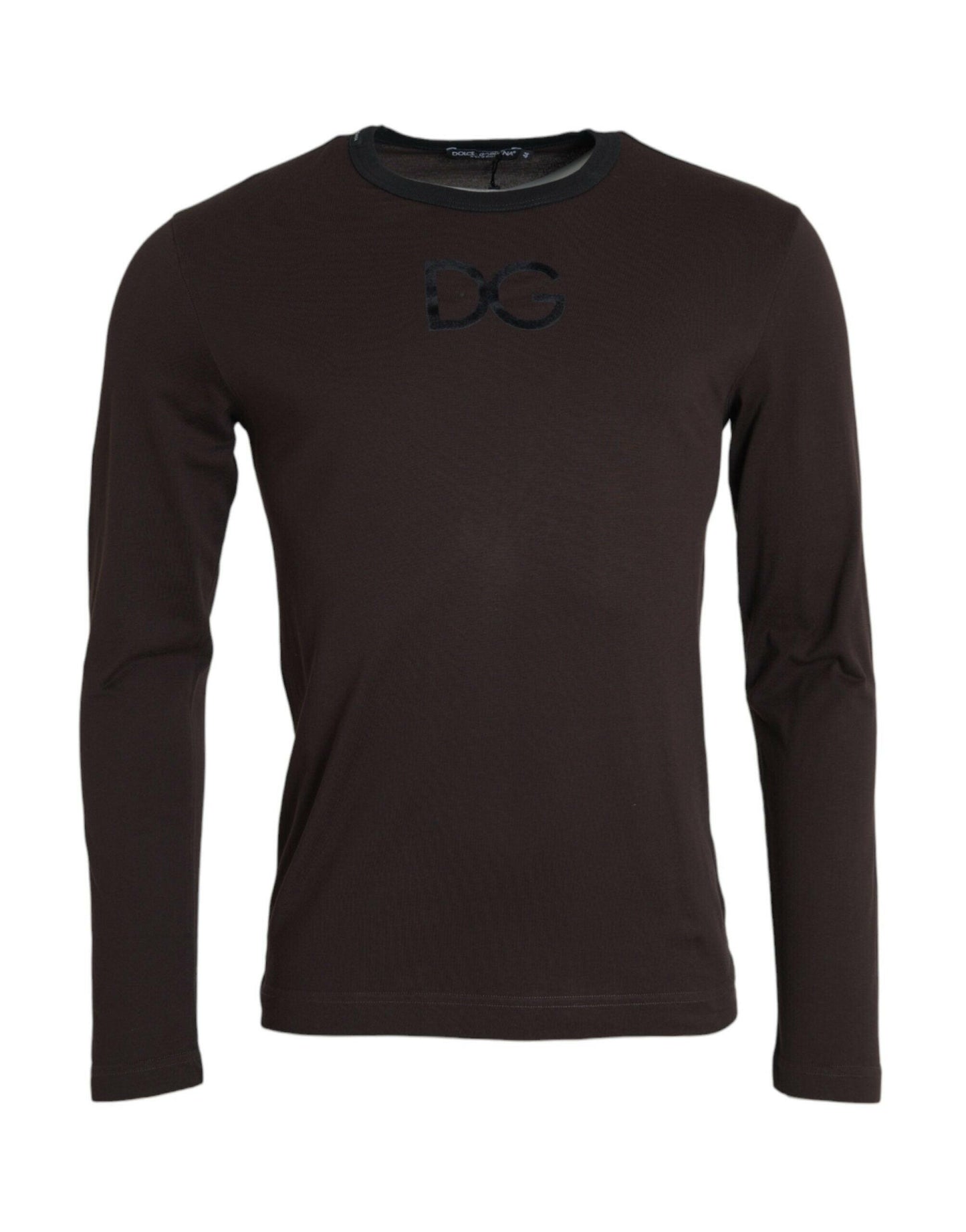 Pull ras du cou marron Dolce &amp; Gabbana avec logo DG
