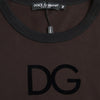 Pull ras du cou marron Dolce &amp; Gabbana avec logo DG