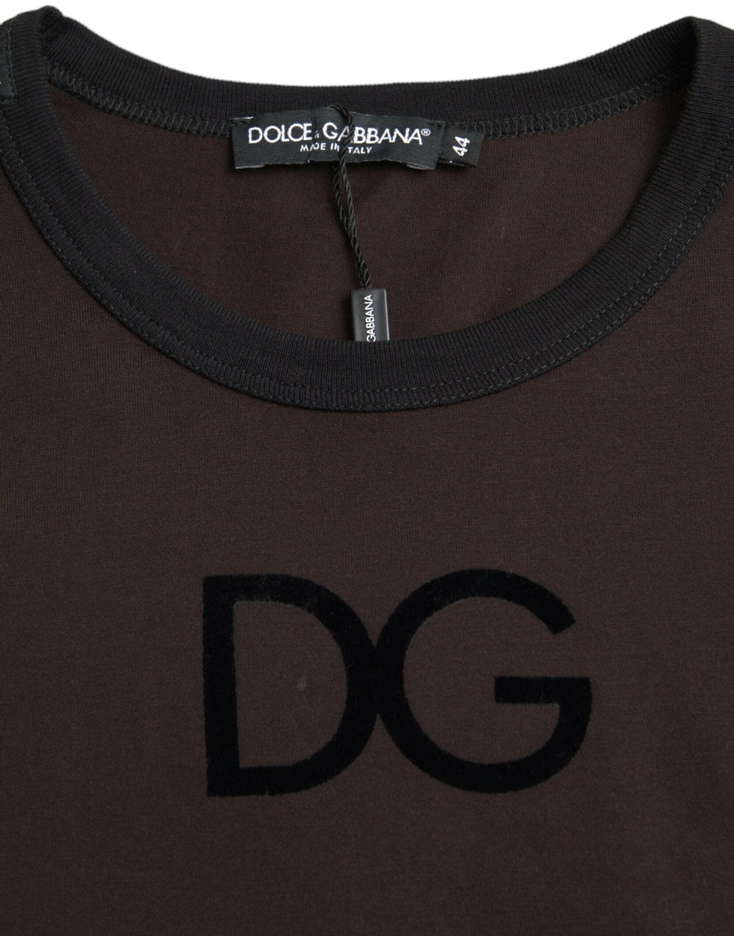 Pull ras du cou marron Dolce &amp; Gabbana avec logo DG